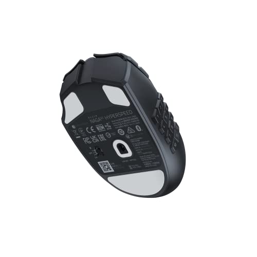 Razer Naga V2 HyperSpeed - Ratón Inalámbrico Ergonómico para Juegos MMO, 19 Botones Programables, Hyperspeed, hasta 250 Horas de Duración De La Batería, Sensor Óptico Focus Pro 30K, Negro