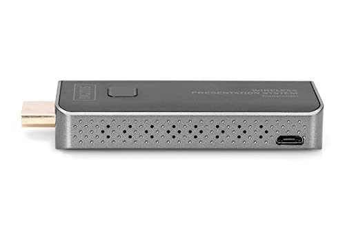 DIGITUS DS-55320 Click & Present Mini - Transmisor HDMI para ampliación - Unidad transmisora HDMI para DS-55319 - No Requiere Controladores - True Plug & Play - Plata/Negro