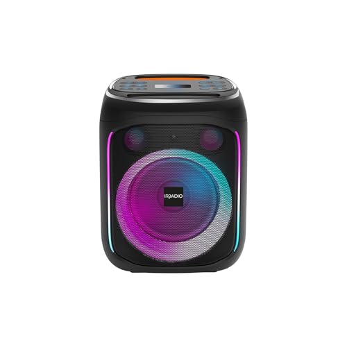 IRRADIO Altavoz portátil IR-PS40 POWER1, 40 W RMS, Woofer Bass Reflex de 15 cm, Luces LED RGB, micrófonos para Karaoke, True Wireless Stereo, DSP, batería de Larga duración, diseño Compacto.