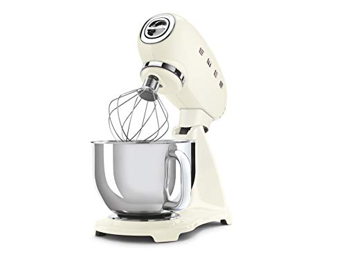 SMEG SMF03CREU Batidora de pie, 800 W, 4.8 litros, 44 Decibelios, Plastic, 10 Velocidades, Black