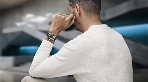 Wenger Reloj de Hombre Terragraph Analógico Quarz, Ø 43 mm, Swiss Made, Resistente al Agua hasta 100 m, Negro/Plata, Correa de Cuero, 01.0541.121