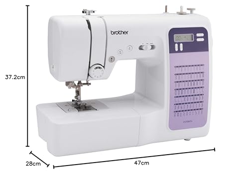 Brother FS70WTx Patchwork-Nähmaschine mit Máquina de Coser, Metal, Blanco, Morado, Full-size sewing machine + Anschiebetisch