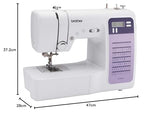 Brother FS70WTx Patchwork-Nähmaschine mit Máquina de Coser, Metal, Blanco, Morado, Full-size sewing machine + Anschiebetisch
