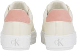 Calvin Klein Sneaker con Suela Vulcanizada Mujer Sneaker Bold Low Top, Multicolor (Creamy White/Rose Tan/Blue Surf), 38
