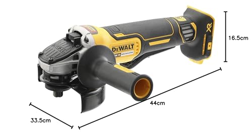 DEWALT Amoladora angular sin escobillas de 125 mm con interruptor tipo paleta de 18V XR - Solo herramienta en TSTAK, DCG406NT-XJ
