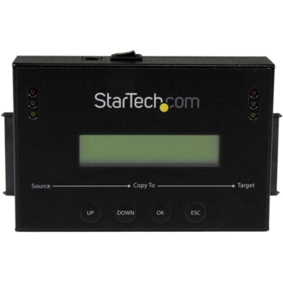 StarTech.com Clonador y Borrador Autónomo 1:1 para Discos Duros SSDs SATA, con Pantalla LCD, TAA, Independiente del Sistema Operativo (SATDUP11)
