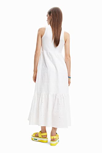 Desigual Vest_Lourdes 1000 Vestido, Blanco, L para Mujer