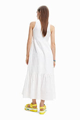 Desigual Vest_Lourdes 1000 Vestido, Blanco, L para Mujer
