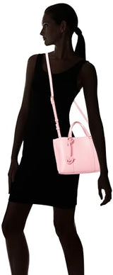 Pinko Carrie Shopper Classic Bottalata de Piel, Bolsa para Mujer, P31q_Rosa-Marino-Dorado Envejecido