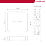 THOMSON Google TV Streaming Box 240, 4K UHD, Google Assistant, Google Cast, Wi-Fi, Bluetooth 5.0, HDMI 2.1, Dolby Atmos, Dolby Digital+, HDR10, 2 GB RAM, 8 GB Memoria