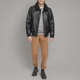 Levi's Men's Faux Leather Aviator Bomber Jacket with Sherpa Collar Chaqueta, Negro, M para Hombre