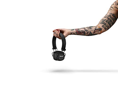 Marshall Auriculares supraaurales Bluetooth Major IV, inalámbricos, plegables, más de 80 horas de reproducción inalámbrica, negros