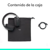 Logitech Zone Vibe 100 Auriculares inalámbricos ligeros, Micrófono con cancelación de ruido, Bluetooth multidispostivivo avanzado, Funcionan con Teams, Google Meet, Zoom, Mac/PC - Gris