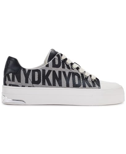 DKNY York Lace-up-Zapatillas Deportivas, Mujer, Negro Blanco, 39 EU