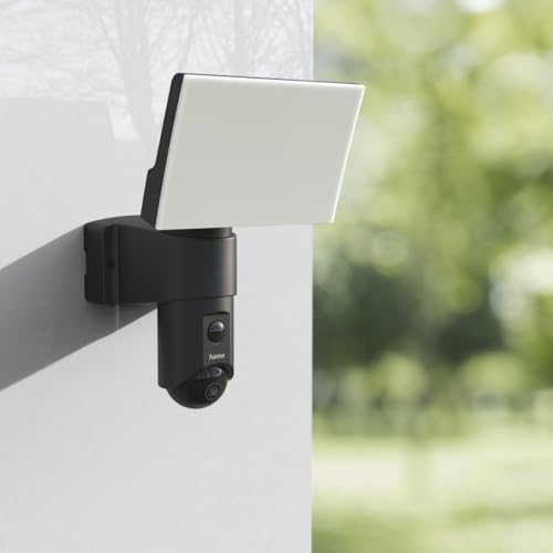 Hama | Cámara de vigilancia Exterior, 1080P, Sensor de Movimiento y luz, Full HD, Compatible con Amazon Alexa y Google Assistant.