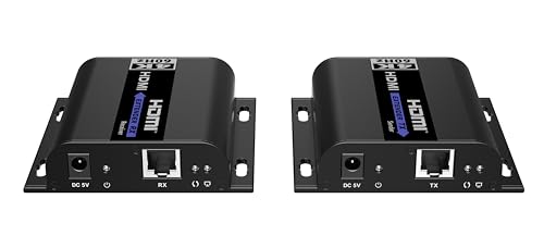 PremiumCord Extensor HDMI 4K hasta 120 m vía LAN, Over IP, Cat5/5E/6, UHD 4K 2160p 60Hz, Full HD 1080p, 4:4:4, HDMI 2.0, HDCP 2.2, Carcasa Robusta de Aluminio