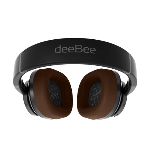 DeeBee DB-Pulse-BLM, Auriculares Bluetooth Circumaurales, Cancelación Activa de Ruido, 40 Horas de Batería, Negro, con Almohadilla Intercambiable