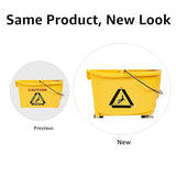 Amazon Basics Cubo rectangular para fregona Kentucky con ruedas duraderas y combinado con prensa de escurrido a presión, 33 litros/ 35 qt, amarillo (anteriormente marca AmazonCommercial)