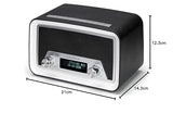 Majestic Dab 842N – Radio Dab/Dab+/FM, Entrada USB para Carga de Smartphones, Toma de Auriculares, Despertador Doble Alarma, Negro