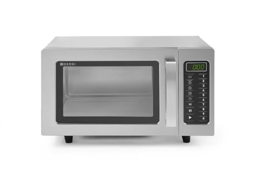 HENDI Microondas, 1000W, 10 programas predeterminados, máx. diámetro de los platos: 320mm, potencia entrada 1550W, 25L, 230V, 511x432x(H)311mm, cámara 327x346x(H)200mm, acero inoxidable