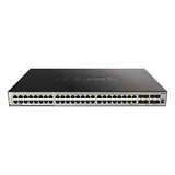 D-Link DGS-3630-52TC/SI - Switch Gigabit Gestionable Layer 3 (44 puertos 10/100/1000 Mbps, 4 puertos SFP Combo, 4 puertos 10GbE SFP+, detección de bucles, apilable, prevención de fuga de datos)