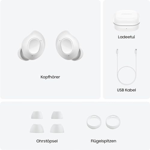 SAMSUNG Galaxy Buds FE - Auriculares inalámbricos con Bluetooth (Incluye Funda de araree Bean, cancelación Activa de Ruido (ANC), 3 micrófonos, Control táctil, Graves Profundos, con Cable de Carga,