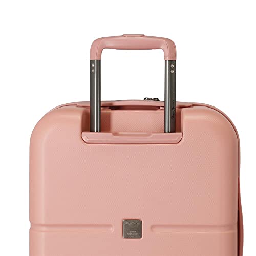 Pepe Jeans Chest Maleta de cabina rosa 40x55x20 cms Rígida ABS Cierre TSA integrado 37L 3,22 kgs 6 Ruedas dobles Equipaje de Mano