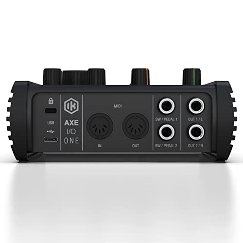 AXE I/O ONE de IK Multimedia, interfaz de audio USB compacta con diseño de tono de guitarra avanzado Z-TONE. Conector USB-C. Viene con TONEX SE y AmpliTube 5 SE