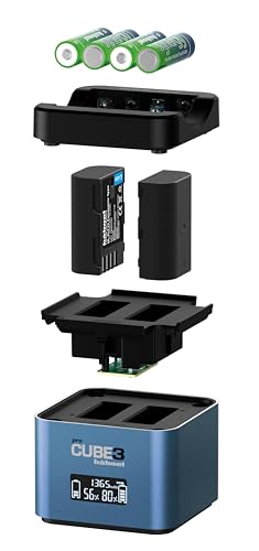 Hähnel - ProCube3 - para Panasonic - Cargador dúo DSLR - Carga más rápida - Entrada USB Tipo C