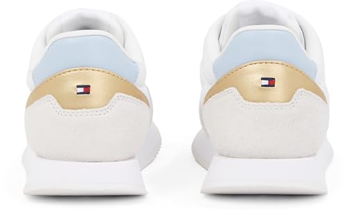 Tommy Hilfiger Runner Sneaker Mujer Essential Calzado Deportivo, Multicolor (White/Breezy Blue), 40
