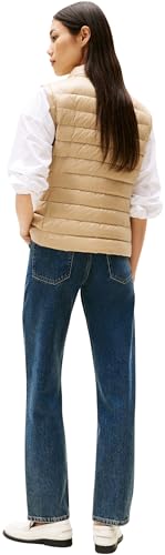 Tommy Hilfiger Chaleco Mujer con cuello vuelto, Beige (Beige), M