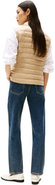 Tommy Hilfiger Chaleco Mujer con cuello vuelto, Beige (Beige), M