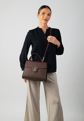 Carlheim, Gotland Genuine Leather collection, Estelle Genuine Leather Handbag (Brown)