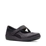 Clarks Sillian Bella, Zapatos Planos Mary Jane Mujer, Black Synthetic, 41.5 EU