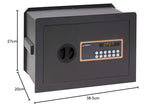 ARREGUI Plus C Electrónica 181140 Caja fuerte de empotrar, 10+3 mm de espesor, apertura electrónica, con fondo regulable, 27x38,5x20 a 30 cm, 11 a 19 L