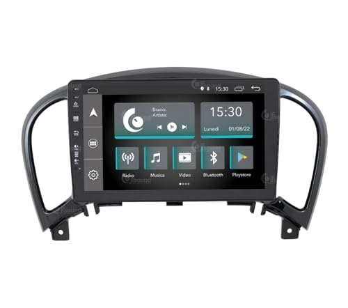 Radio de Coche para Nissan Juke (con navegación y cámara de visión Trasera con visión de 360°) Android GPS Bluetooth WiFi USB Dab+ Touchscreen 9" 4core Carplay AndroidAuto