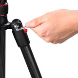 Hama Ramble II Duo - Trípode para cámara 2 en 1 y Soporte para teléfono móvil con Soporte para teléfono móvil, trípode Estable y Ligero de Carbono, trípode para Fotos de 3 Posiciones Extensible máx.