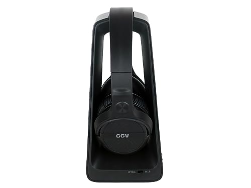 CGV | Hel Prelude 2 Auriculares inalámbricos TV-HiFi (supraaural, transmisión de Audio Digital (2,4 GHz) con estación de Carga, 30 m de Alcance) Negro