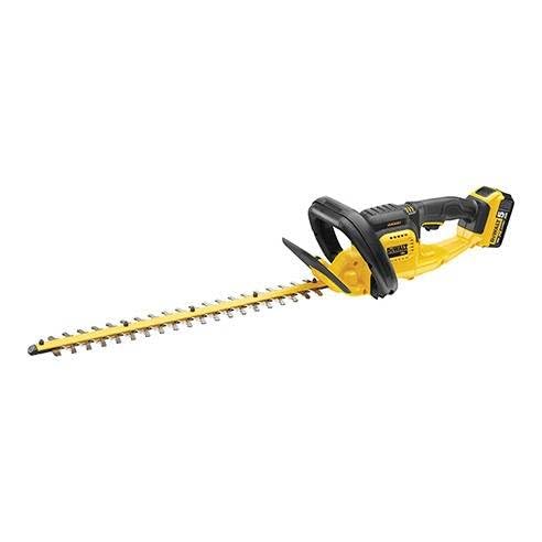 DeWalt DCM563P1-QW - Cortasetos sin escobillas, XR 18 V con batería Li-Ion 5, 0 Ah, 55 cm, 19 mm