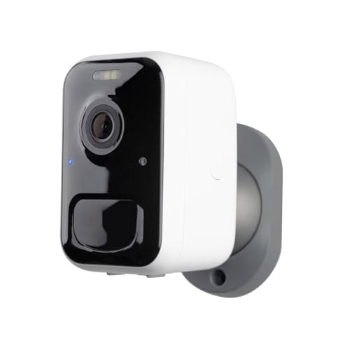 Albrecht Home SC 100 - Cámara de vigilancia WiFi 21500 Full HD visión Nocturna, IP65 Impermeable, Detector de Movimiento