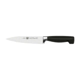 ZWILLING Bloque de cuchillos de 8 piezas, Bloque de madera, Cuchillos y tijeras de acero inoxidable especial/Mango de plástico, Four Star