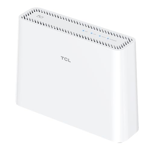 TCL LinkHub CPE Router Rápido 5G HH512V, Doble Banda, Soporte Tarjeta SIM, WiFi 6E, Hotspot hasta 32 Usuarios, Blanco
