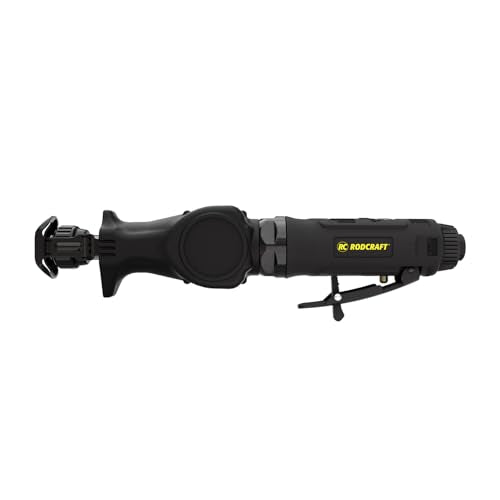 Rodcraft RC6070 - Sierra de aire comprimido (engranaje, hasta 4600 golpes por minuto, 10 mm, incluye 4 hojas de sierra diferentes)