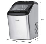 H.Koenig Máquina para Hacer Hielo Profesional 15kg en 24h KBP40, 2 Tamaños de Cubitos de Hielo, Automático, Enchufable Posible Silenciador 2,8L, Rápido Cubito de Hielo Listo en 6 min