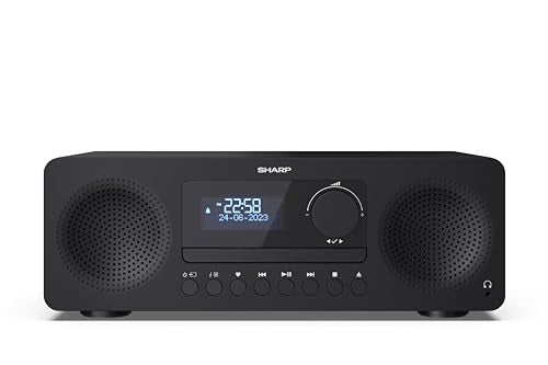 SHARP XL-B720D(BK) Tokyo All in One Soundsystem con Radio Dab, Dab+, FM, Bluetooth, CD-MP3, reproducción USB, Conexión de Auriculares, y 60W, Color Negro