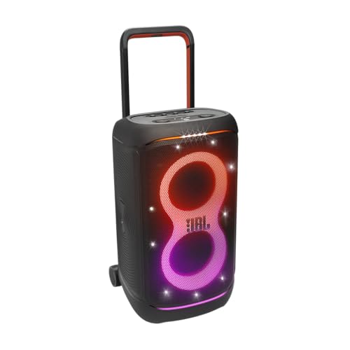 JBL Partybox 520, altavoz inalámbrico bluetooth para fiestas, 15h de autonomía, espectáculo de luces dinámico, IPX4, compatible con varios altavoces, AI Sound Boost, entrada para micrófono, negro