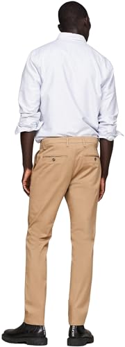 Tommy Hilfiger Pantalones Chino Hombre Bleecker Printed Structure Slim Fit, Beige (Safari Canvas), 34W/32L