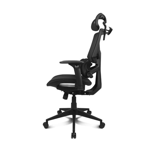 DRIFT GAMING DRAIR400 - Silla Gaming Profesional, Malla polímero Reforzado, reposabrazos Acolchados Ajustables 4D, pistón Clase 4, giratoria, inclinable, Regulable, Color Negro