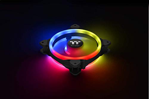 Thermaltake Riing Trio 12 LED RGB - Pack de 3 ventiladores para PC, color negro
