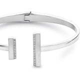 Calvin Klein Pulsera Bangle Abierta para Mujer Colección MINIMAL LINEAR en Acero Inoxidable con Cristales - 35000160